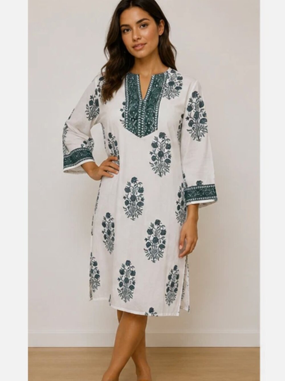 Indian cotton Designer sample Nightgown W Sz S